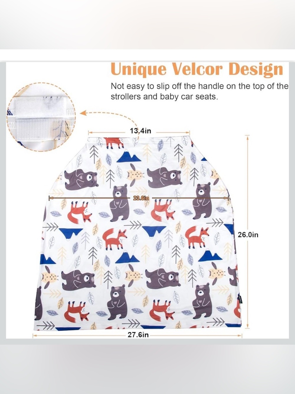 Woodland Friends Baby Car Seat Cover - Picture 3 of 10